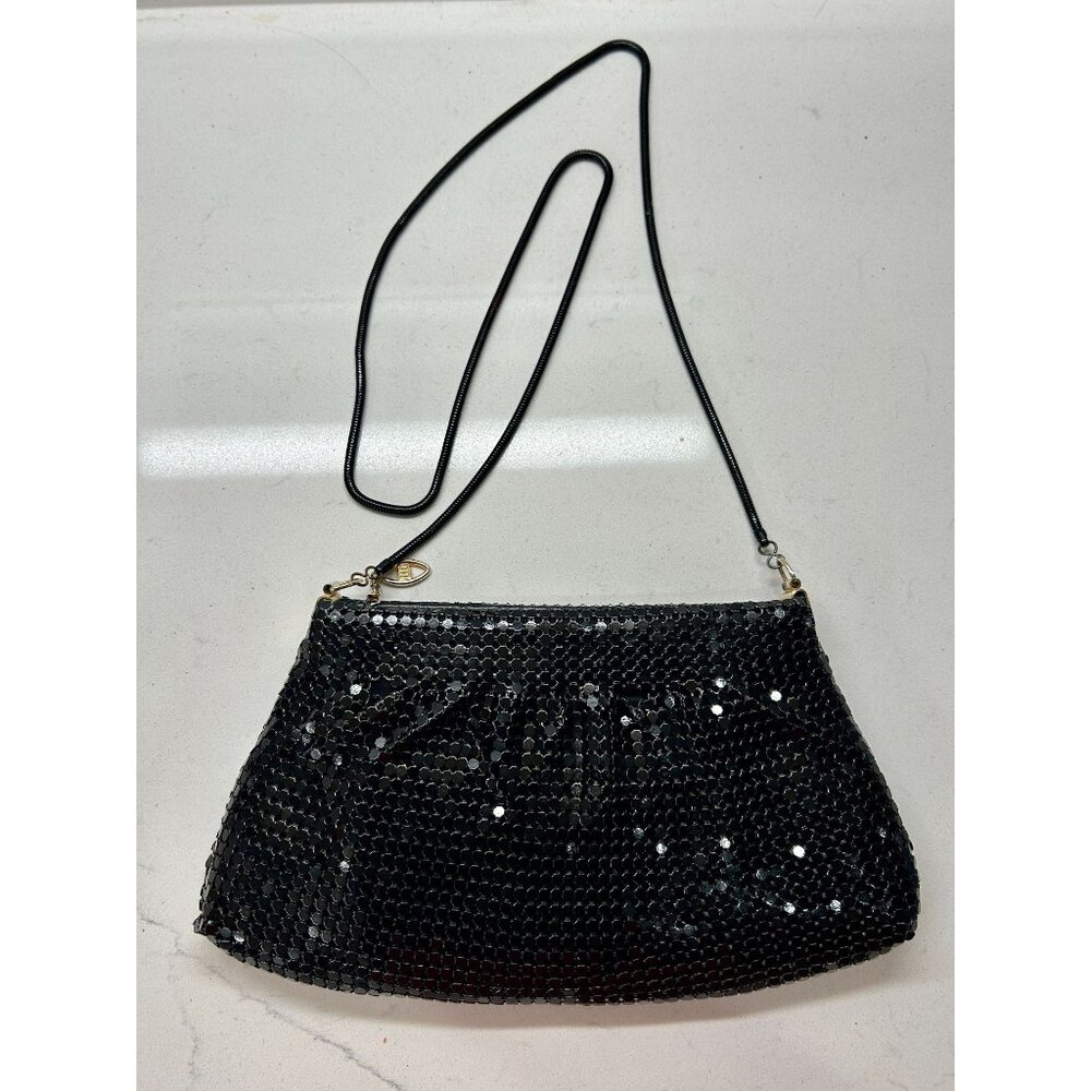Warren Reed Vintage 70's Metal Mesh Shoulder Handbag in Black